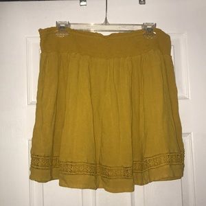 Mustard yellow mini skirt